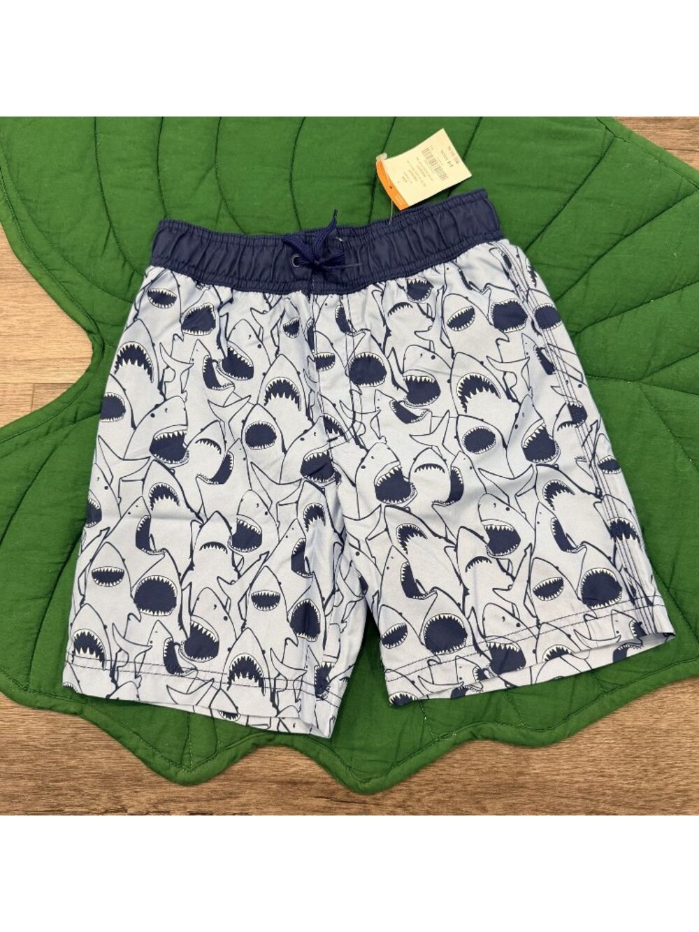 Gymboree Boys 7 Blue Shark Swim Trunks Pool Beach